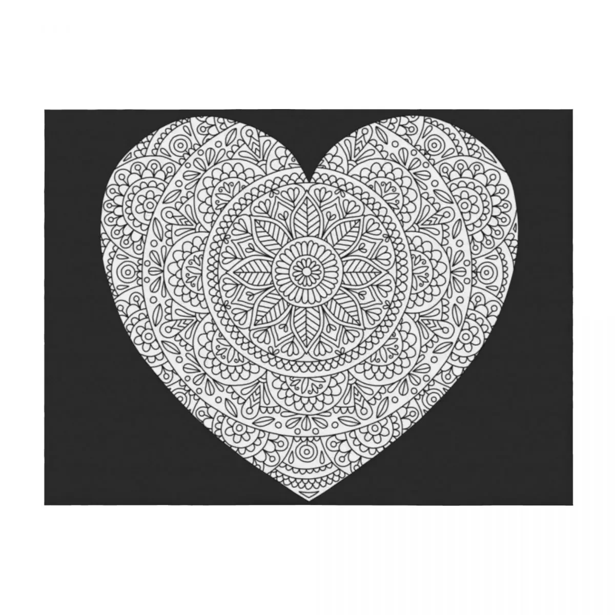 Mandala Heart with Flowers and Leaves for Adult Coloring Throw Blanket Cute Camping Custom Plaid on the sofa Blankets 
Mandala Heart with Flowers and Leaves for Adult Coloring Throw Blanket Cute Camping Custom Plaid on the sofa Blankets