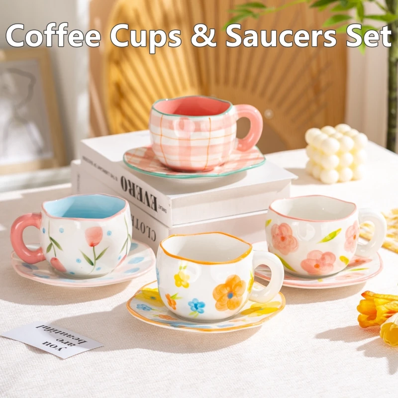 Ceramic Mugs & Saucers Set Coffee Cups Hand Pinched Irregular Flower Milk Tea Cup Ins Style Oatmeal Breakfast Mug Drinkware
Ceramic Mugs & Saucers Set Coffee Cups Hand Pinched Irregular Flower Milk Tea Cup Ins Style Oatmeal Breakfast Mug Drinkware