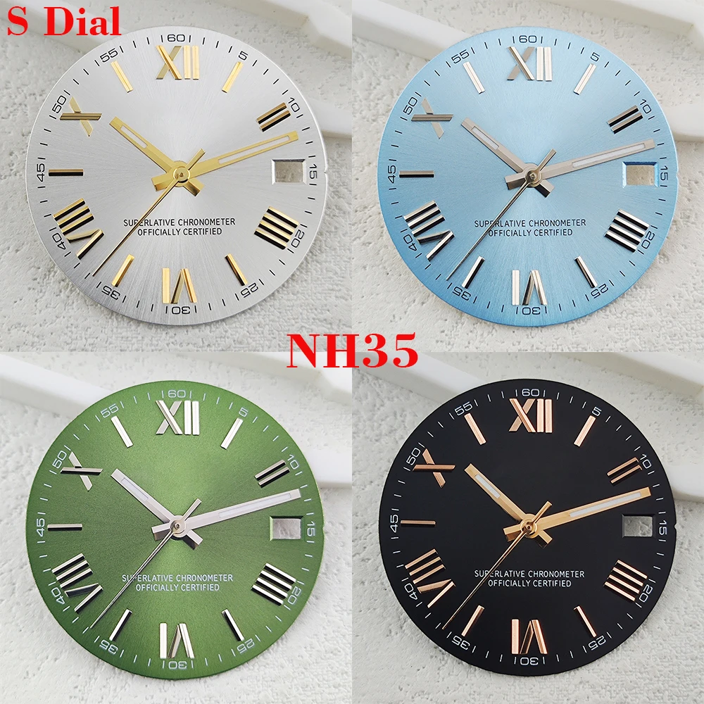 28.5mm NH35 S Logo Dial Roman Numeral Watch Repair Tool Suitable for NH35 NH36 Movement Roman Numeral Dial without Night Light
28.5mm NH35 S Logo Dial Roman Numeral Watch Repair Tool Suitable for NH35 NH36 Movement Roman Numeral Dial without Night Light
