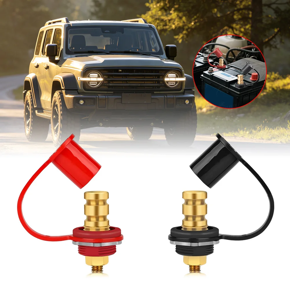 250A 12V Battery Charger Post 3/8" Stud Remote Battery Terminals with Cap M10 Battery Jump Post for Auto Truck Boat ATV Can-am
250A 12V Battery Charger Post 3/8" Stud Remote Battery Terminals with Cap M10 Battery Jump Post for Auto Truck Boat ATV Can-am