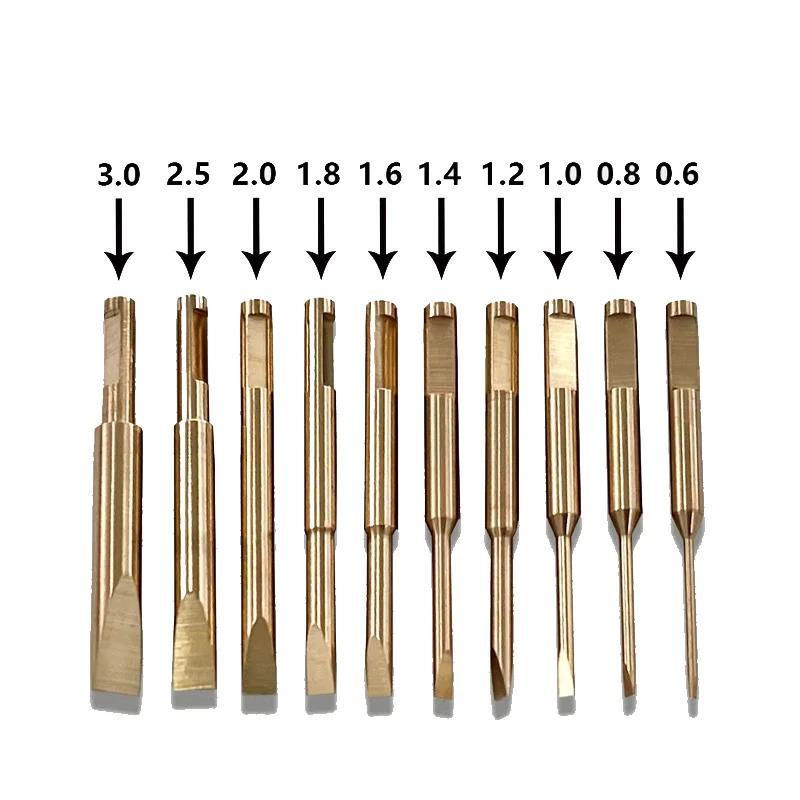 KWONG YUEN Repair Tool Copper Alloy 2.0 Aperture Slotted Screwdriver Blade, Suitable for GY0108\007\0228 Screwdriver.
KWONG YUEN Repair Tool Copper Alloy 2.0 Aperture Slotted Screwdriver Blade, Suitable for GY0108\007\0228 Screwdriver.
