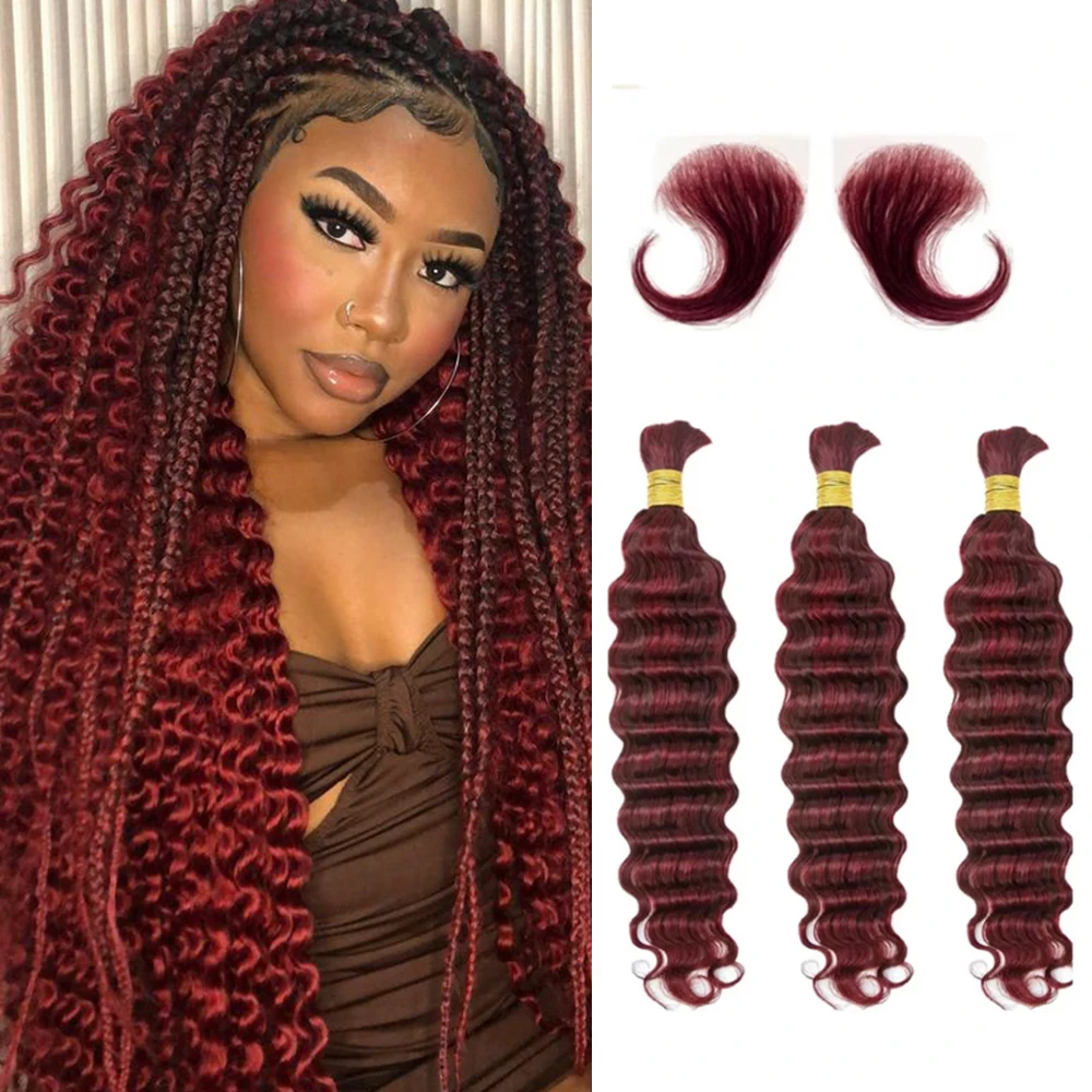 #99J 3 Bundles Human Braiding Hair wet and wavy Curly Wig Braiding Knotless 16A Deep Wave Bulk Human Hair For Braiding Women
#99J 3 Bundles Human Braiding Hair wet and wavy Curly Wig Braiding Knotless 16A Deep Wave Bulk Human Hair For Braiding Women
