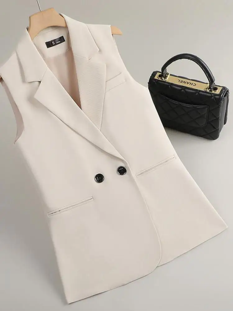 Spring Autumn Black Beige Elegant Double Breasted Tank Jacket Women's Brown Sleeveless Vest Blazers Coat Tops Fashion Simplicity
Spring Autumn Black Beige Elegant Double Breasted Tank Jacket Women's Brown Sleeveless Vest Blazers Coat Tops Fashion Simplicity