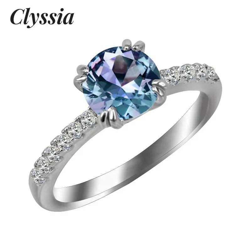 CLYSSIA Sterling Silver 925 Color Change Alexandrite Gemstone 18K white gold plating Engagement Promise Ring for Women
CLYSSIA Sterling Silver 925 Color Change Alexandrite Gemstone 18K white gold plating Engagement Promise Ring for Women