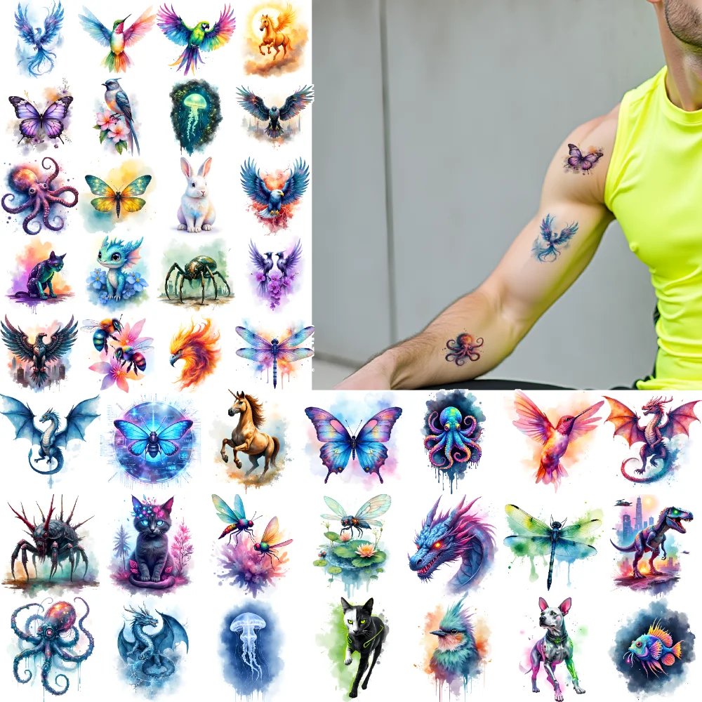 28pcs Temporary Tattoo Waterproof Long-lasting Body Stickers Hummingbird Spider Butterfly For Girls Shoulders Children
28pcs Temporary Tattoo Waterproof Long-lasting Body Stickers Hummingbird Spider Butterfly For Girls Shoulders Children