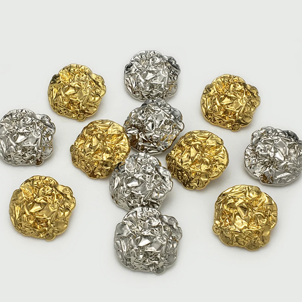 10pcs Versatile Abstract Textured Metal Buttons for Jackets/Bags/DIY Crafts, 17/22/35mm Irregular Shape Buttons Gold Silver
10pcs Versatile Abstract Textured Metal Buttons for Jackets/Bags/DIY Crafts, 17/22/35mm Irregular Shape Buttons Gold Silver