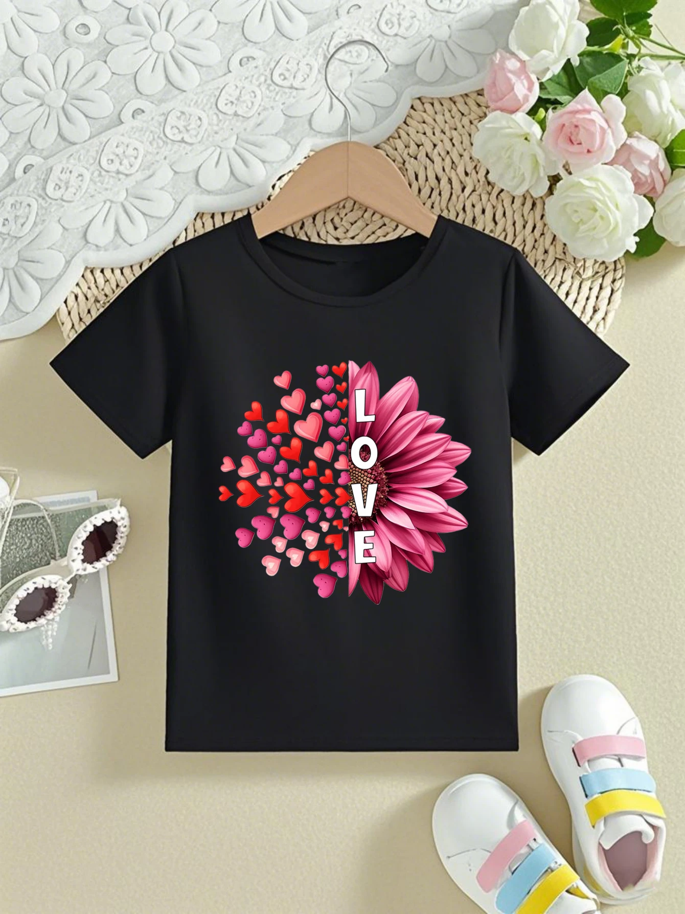 Valentine'S Day Gift T-Shirt Love Hearts Sunflower Printed T Shirt Girls Kawaii Kids Clothes Funny Summer Short Sleeve Shirt
Valentine'S Day Gift T-Shirt Love Hearts Sunflower Printed T Shirt Girls Kawaii Kids Clothes Funny Summer Short Sleeve Shirt