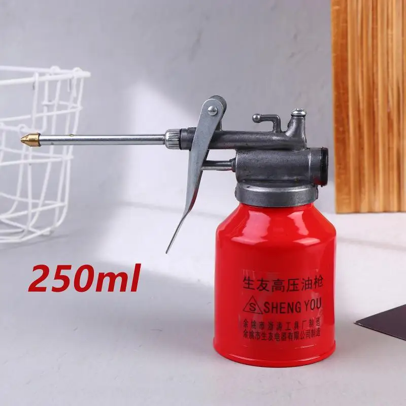 250ML Oil Can Spout Thumb Pump Oiler Metal Pot High Pressure Lubricator for Garage Home Engine Chain Tools
250ML Oil Can Spout Thumb Pump Oiler Metal Pot High Pressure Lubricator for Garage Home Engine Chain Tools