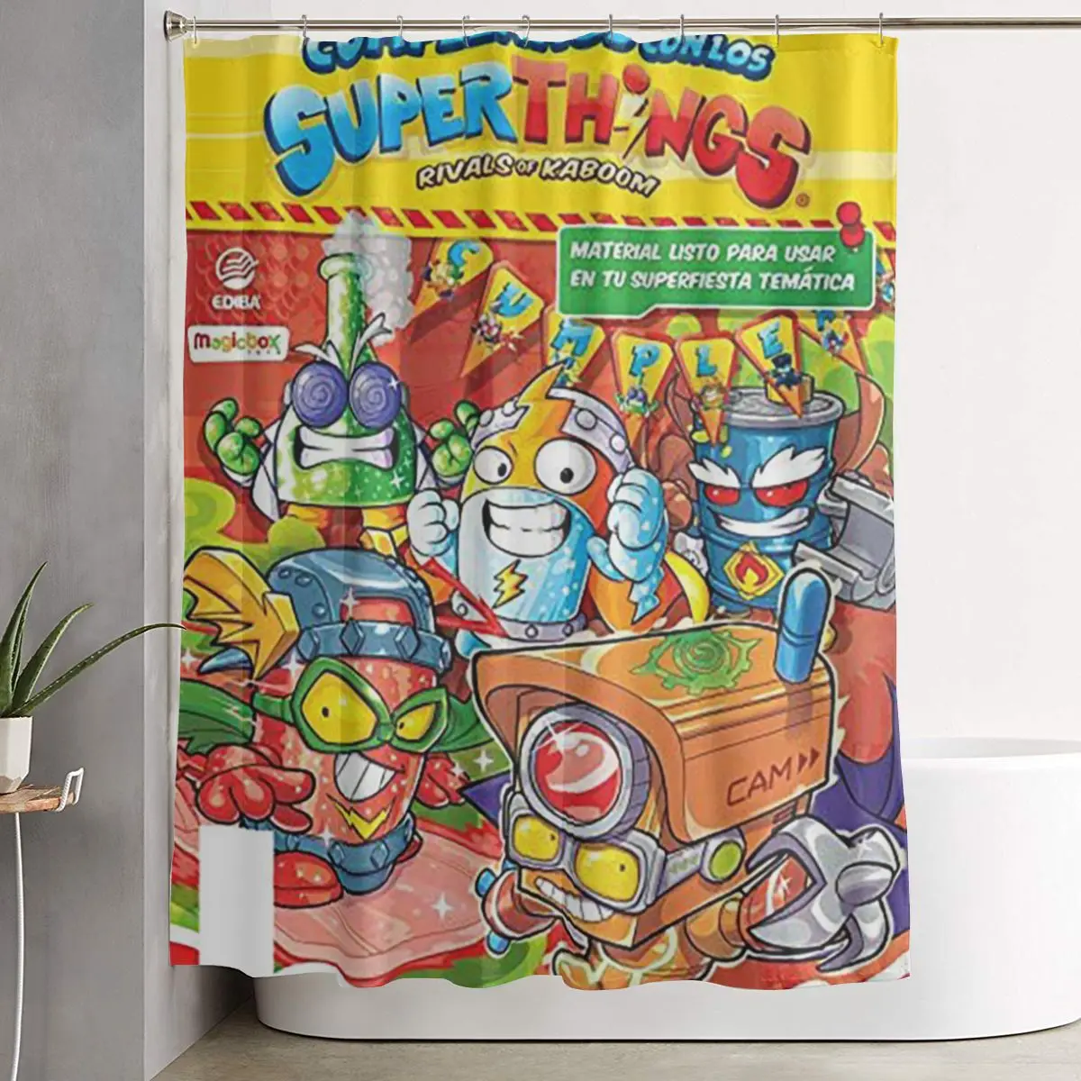 Super Zings Superthings Cartoon Shower Curtain Bathroom Polyester Waterproof Bath Curtains with Hooks
Super Zings Superthings Cartoon Shower Curtain Bathroom Polyester Waterproof Bath Curtains with Hooks