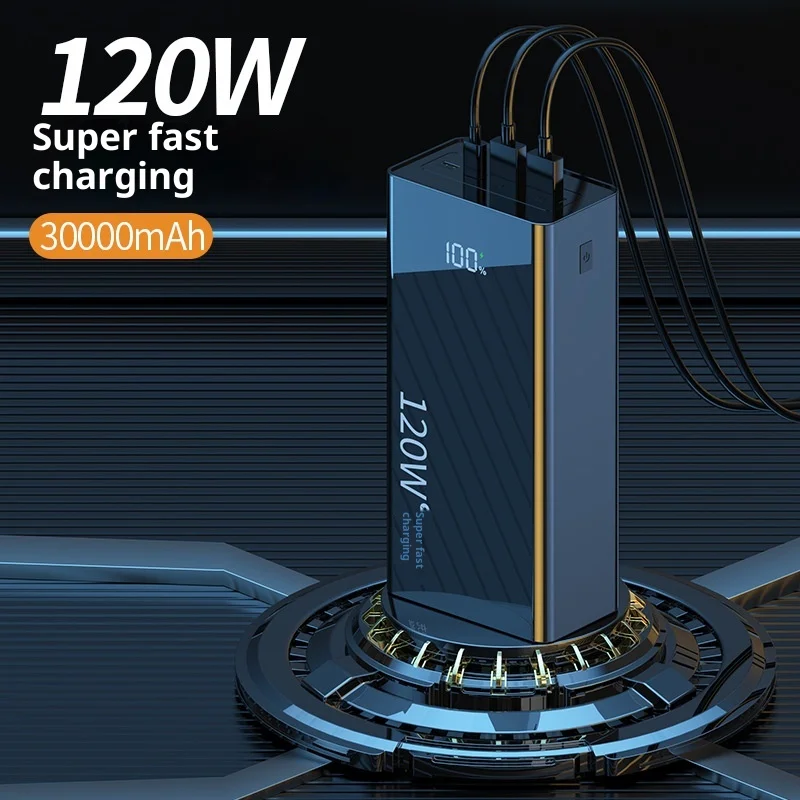 120W super fast charging power bank with built-in cord, two-way portable 20,000 mAh power bank
120W super fast charging power bank with built-in cord, two-way portable 20,000 mAh power bank