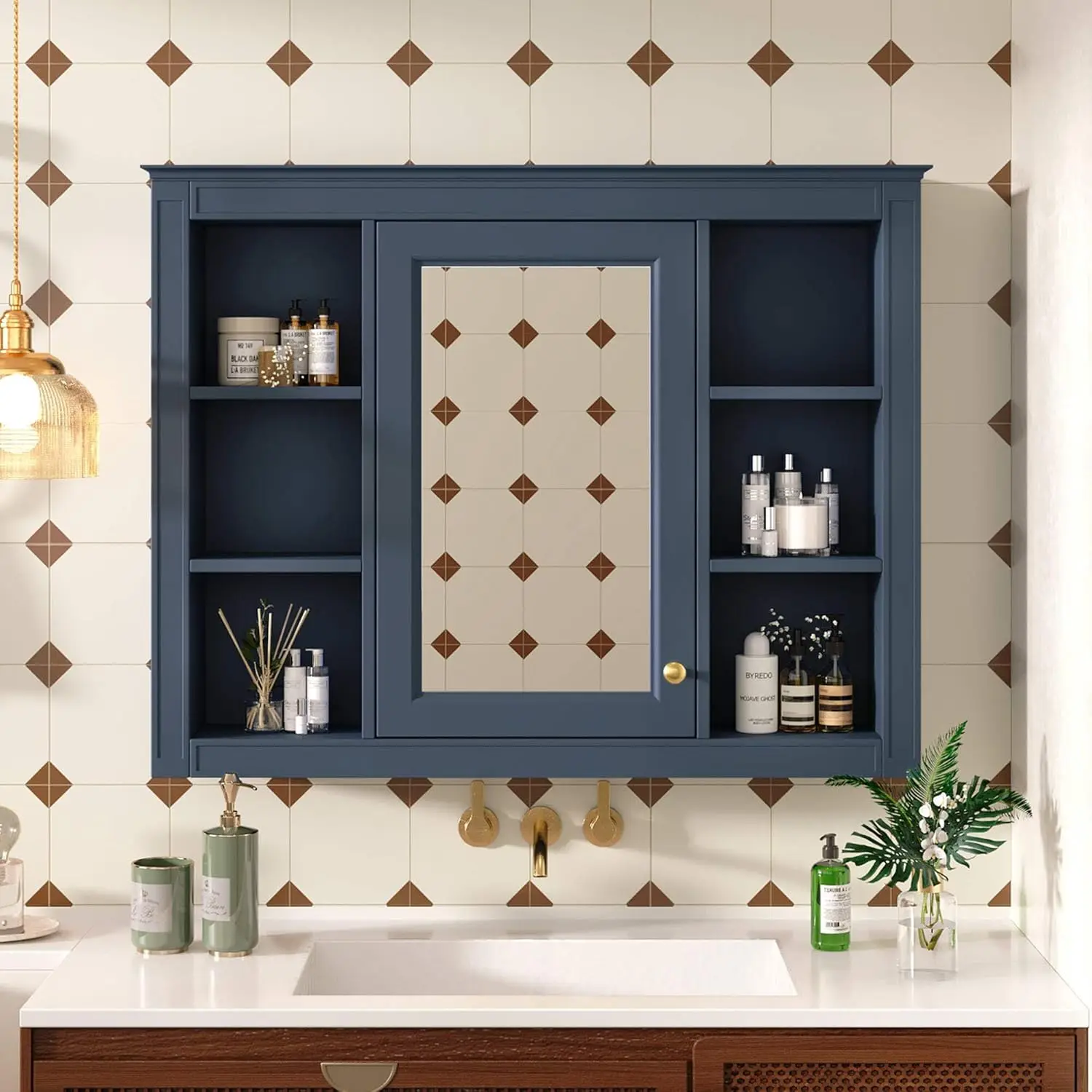 35'' x 27.5'' Medicine Cabinet, Wall Mounted Bathroom Storage Cabinet, Modern Bathroom Wall Cabinet with Mirror, Mirror Cabinet
35'' x 27.5'' Medicine Cabinet, Wall Mounted Bathroom Storage Cabinet, Modern Bathroom Wall Cabinet with Mirror, Mirror Cabinet