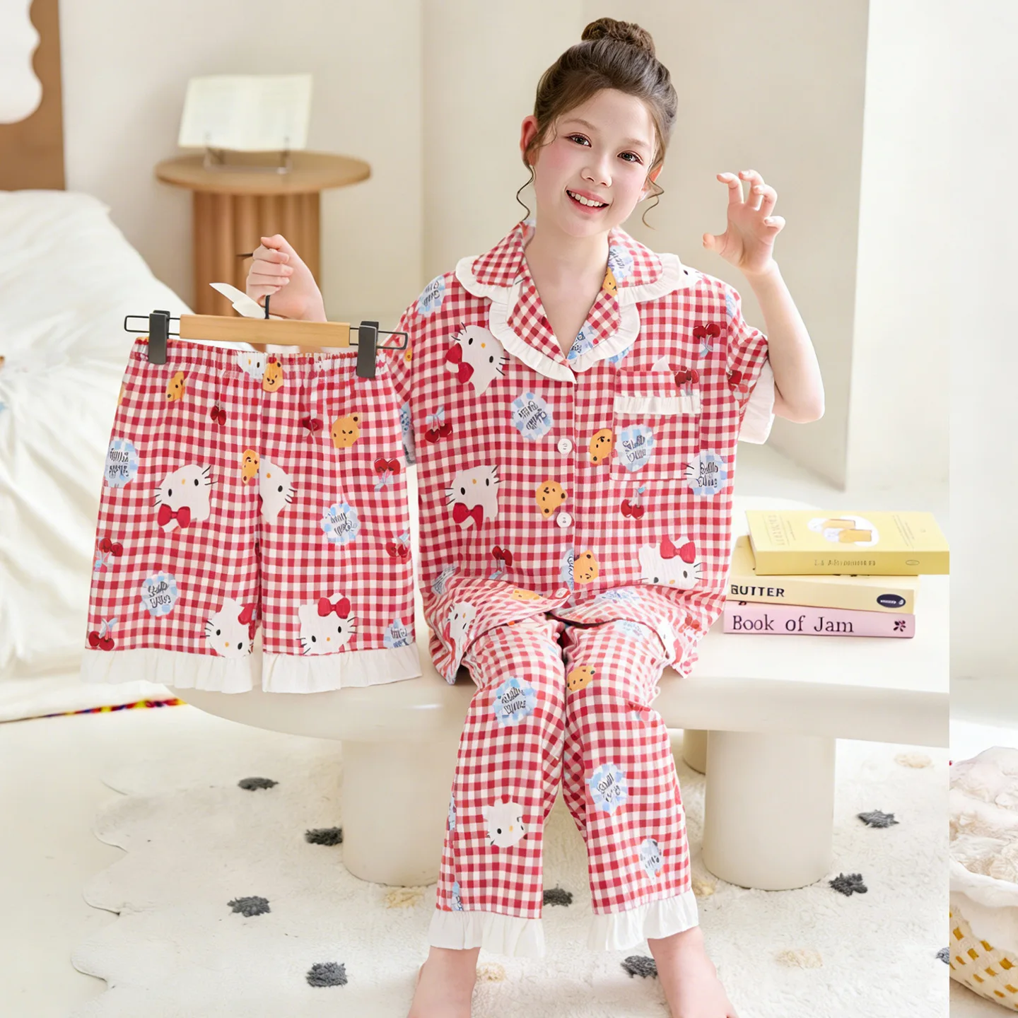 Spring Summer Girl Lace Collar Long Sleeved Long Pant Pajama Set Girls Cardigan Home Clothe New Style Parent-Child Two-Piece Set
Spring Summer Girl Lace Collar Long Sleeved Long Pant Pajama Set Girls Cardigan Home Clothe New Style Parent-Child Two-Piece Set