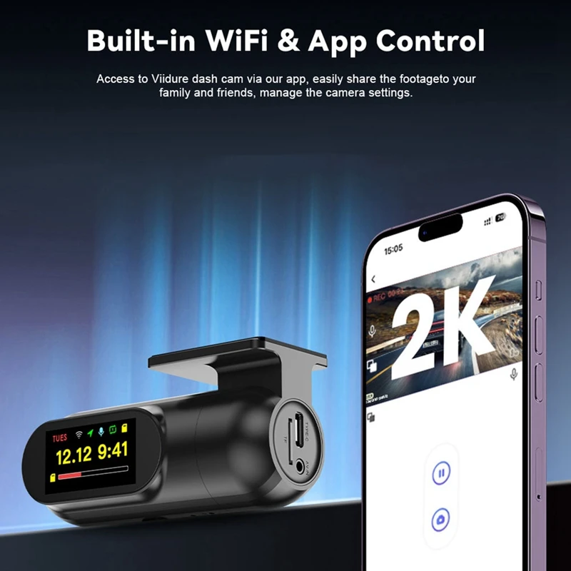 2.5K Car Dash Cam,Built-in WIFI,G-Sensor,Loop Recording,Night Vision,WDR,24H Parking Monitor,GPS Module,Drive Recorder-ELEC
2.5K Car Dash Cam,Built-in WIFI,G-Sensor,Loop Recording,Night Vision,WDR,24H Parking Monitor,GPS Module,Drive Recorder-ELEC