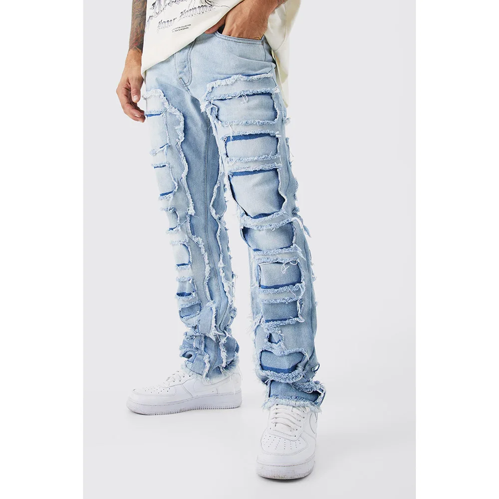 Fashionable Denim Jeans Elastic Patchwork Straight Leg Design Summer Cotton Blend Fabric Men's Clothing Trousers
Fashionable Denim Jeans Elastic Patchwork Straight Leg Design Summer Cotton Blend Fabric Men's Clothing Trousers