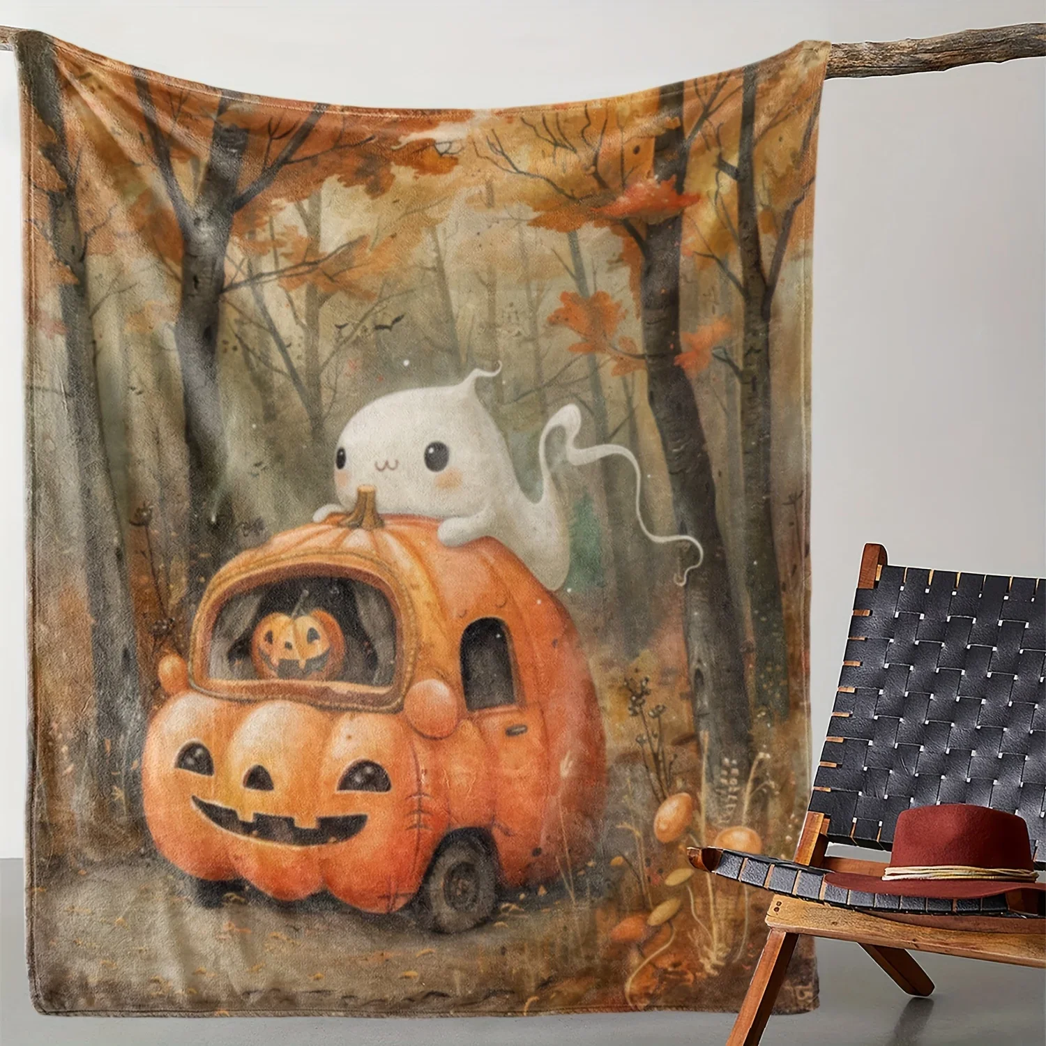 Cozy Flannel Halloween Throw with Forest Pumpkin Carriage Print Soft Warm Blanket for Couch Bed Office Camping
Cozy Flannel Halloween Throw with Forest Pumpkin Carriage Print Soft Warm Blanket for Couch Bed Office Camping