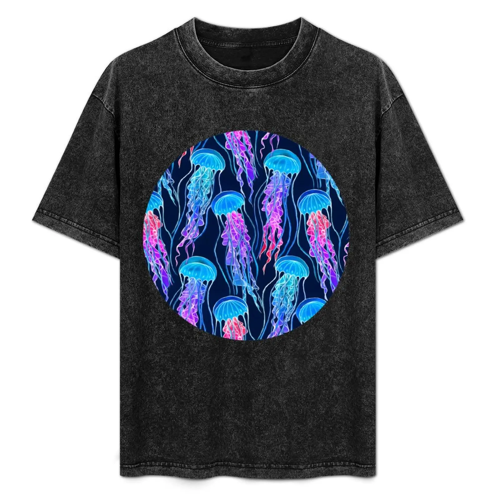 Luminescent Rainbow Jellyfish on Navy Blue T-Shirt Casual Everyday Short Sleeve T-Shirt
Luminescent Rainbow Jellyfish on Navy Blue T-Shirt Casual Everyday Short Sleeve T-Shirt