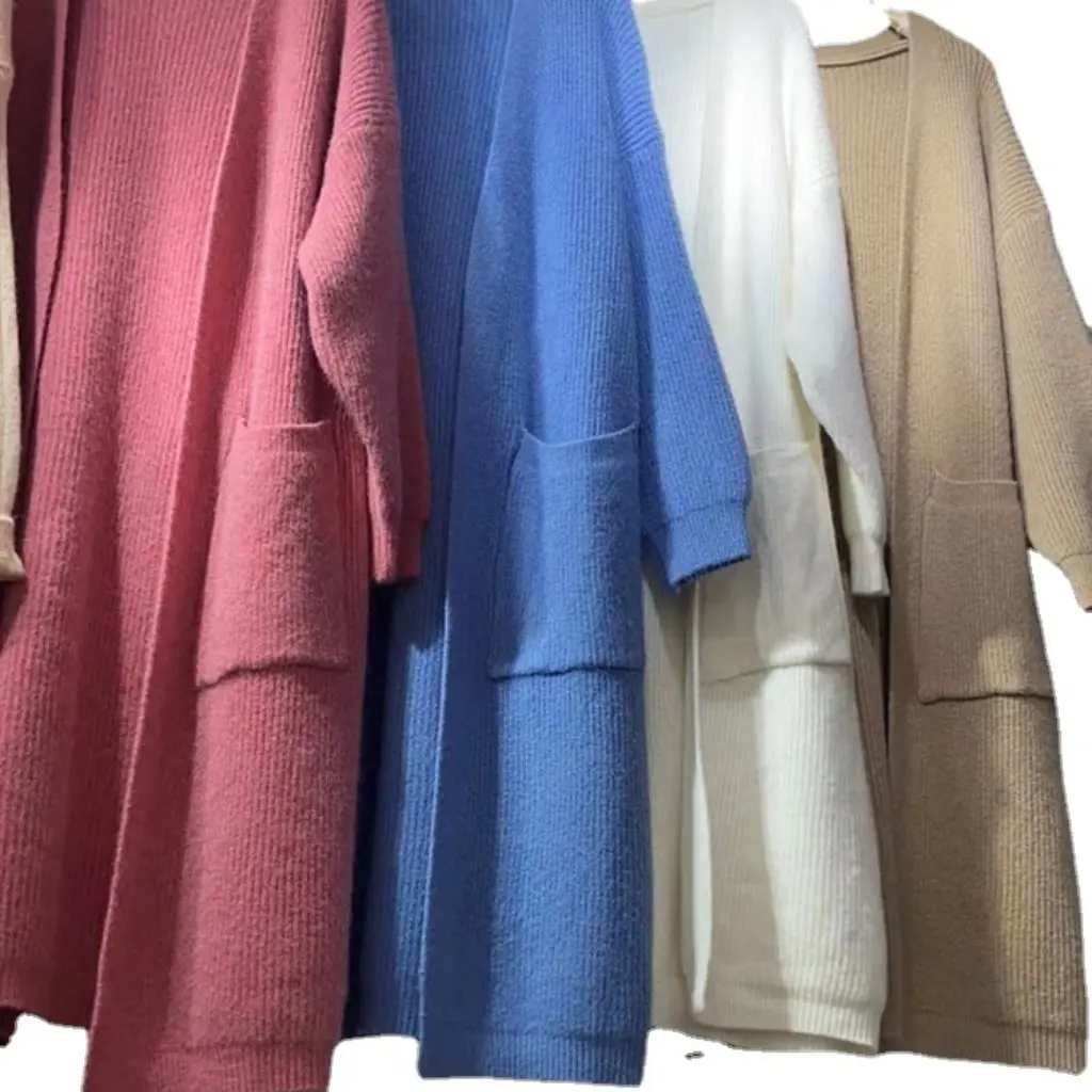 Women's Large Size Long Loose Cardigan Pure Color Knitted Sweater with Flap Pocket Autumn Winter European American Style
Women's Large Size Long Loose Cardigan Pure Color Knitted Sweater with Flap Pocket Autumn Winter European American Style