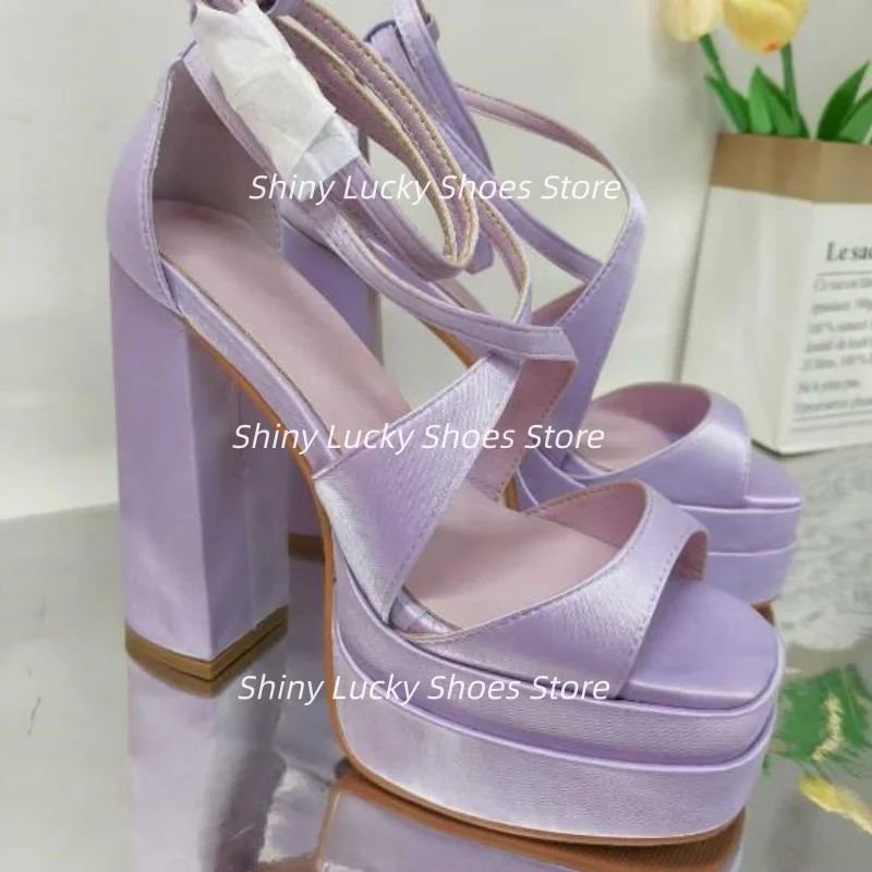 Platform Female Sandals Square Toes Chunky High Heels Ankle Strap Shoe For Ladies Silk Chassure Femme Sewing Lines Zapatos Mujer
Platform Female Sandals Square Toes Chunky High Heels Ankle Strap Shoe For Ladies Silk Chassure Femme Sewing Lines Zapatos Mujer