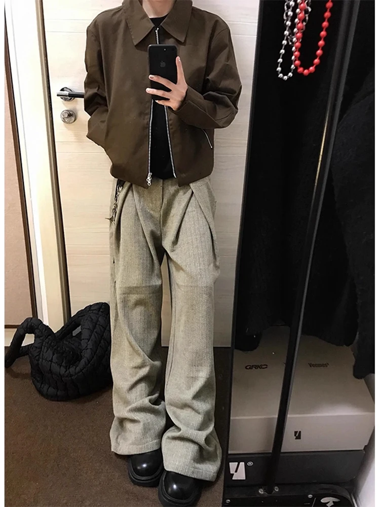 Повседневные мужские шерстяные брюки трапециевидной формы, осень-зима, свободные широкие брюки, сложенные прямые брюки из полиэстера, Ci Walk Faion
Повседневные мужские шерстяные брюки трапециевидной формы, осень-зима, свободные широкие брюки, сложенные прямые брюки из полиэстера, Ci Walk Faion