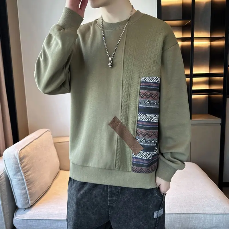 Spring Autumn New Fashion Round Neck Long Sleeve Patchwork Sweatshirt Men's Clothing Casual All-match Pullovers Korean Loose Top
Spring Autumn New Fashion Round Neck Long Sleeve Patchwork Sweatshirt Men's Clothing Casual All-match Pullovers Korean Loose Top