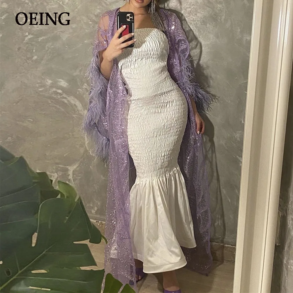 OEING Lavender Tulle shawl Evening Dress Mermaid Flounce Prom Gown Ankle Length Women Dresses For Formal Occasion Princess Gowns
OEING Lavender Tulle shawl Evening Dress Mermaid Flounce Prom Gown Ankle Length Women Dresses For Formal Occasion Princess Gowns