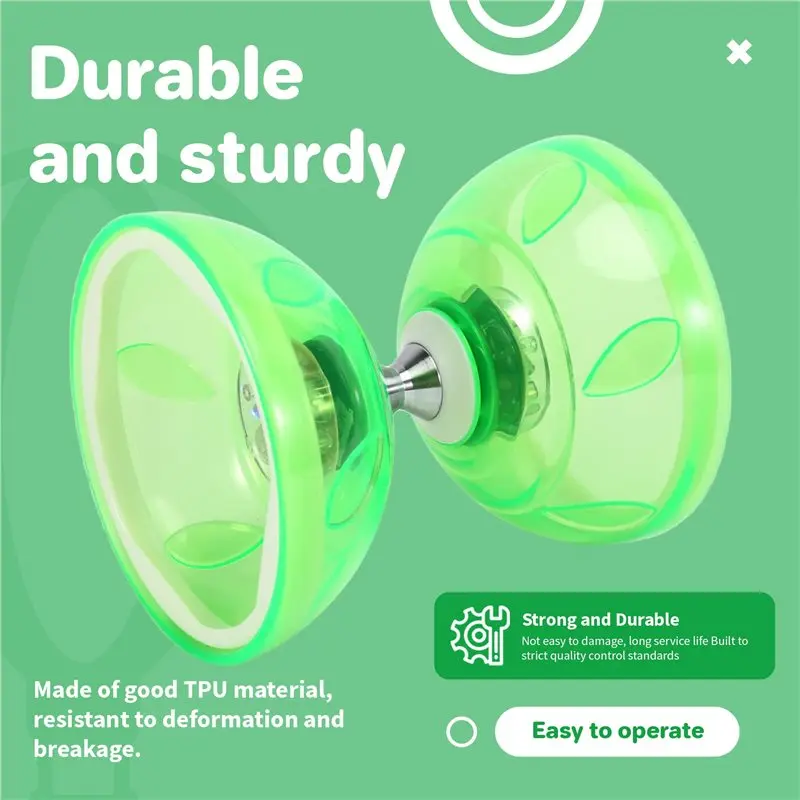 Double-Headed Five-Bearing For Diabolo Yo-Yo Fitness Outdoor Play With Light For Elderly B
Double-Headed Five-Bearing For Diabolo Yo-Yo Fitness Outdoor Play With Light For Elderly B