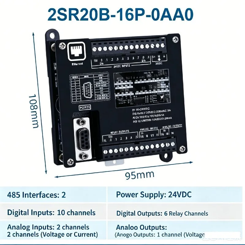 LOLLETTE 2SR20B-16P-OAA0 Relay PLCModule with Ethernet - 10DI 6D0Analog 2 In 1 Out
LOLLETTE 2SR20B-16P-OAA0 Relay PLCModule with Ethernet - 10DI 6D0Analog 2 In 1 Out