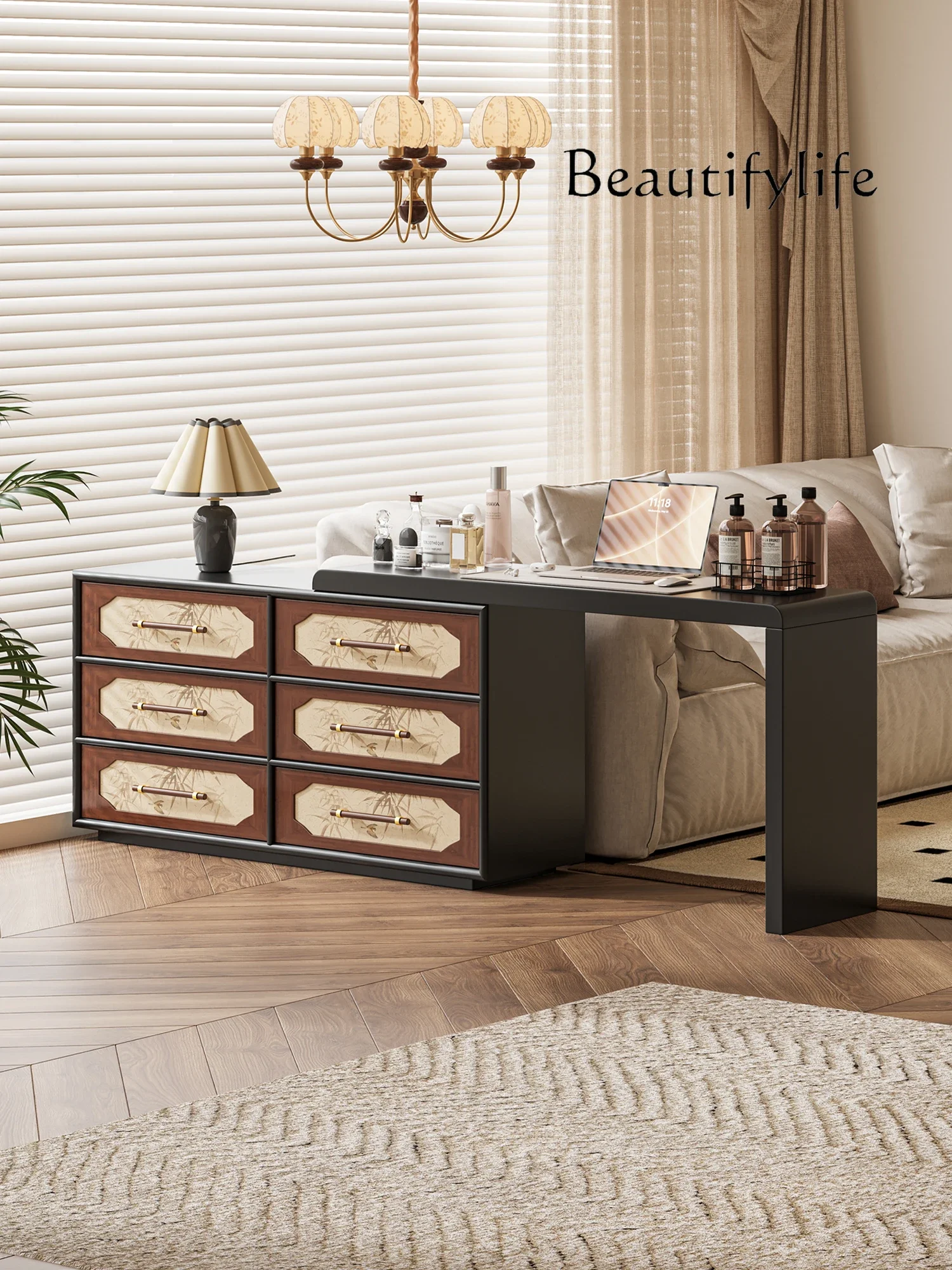 Medieval dresser master design bamboo leaf element makeup table household bedside senior dressing table
Medieval dresser master design bamboo leaf element makeup table household bedside senior dressing table