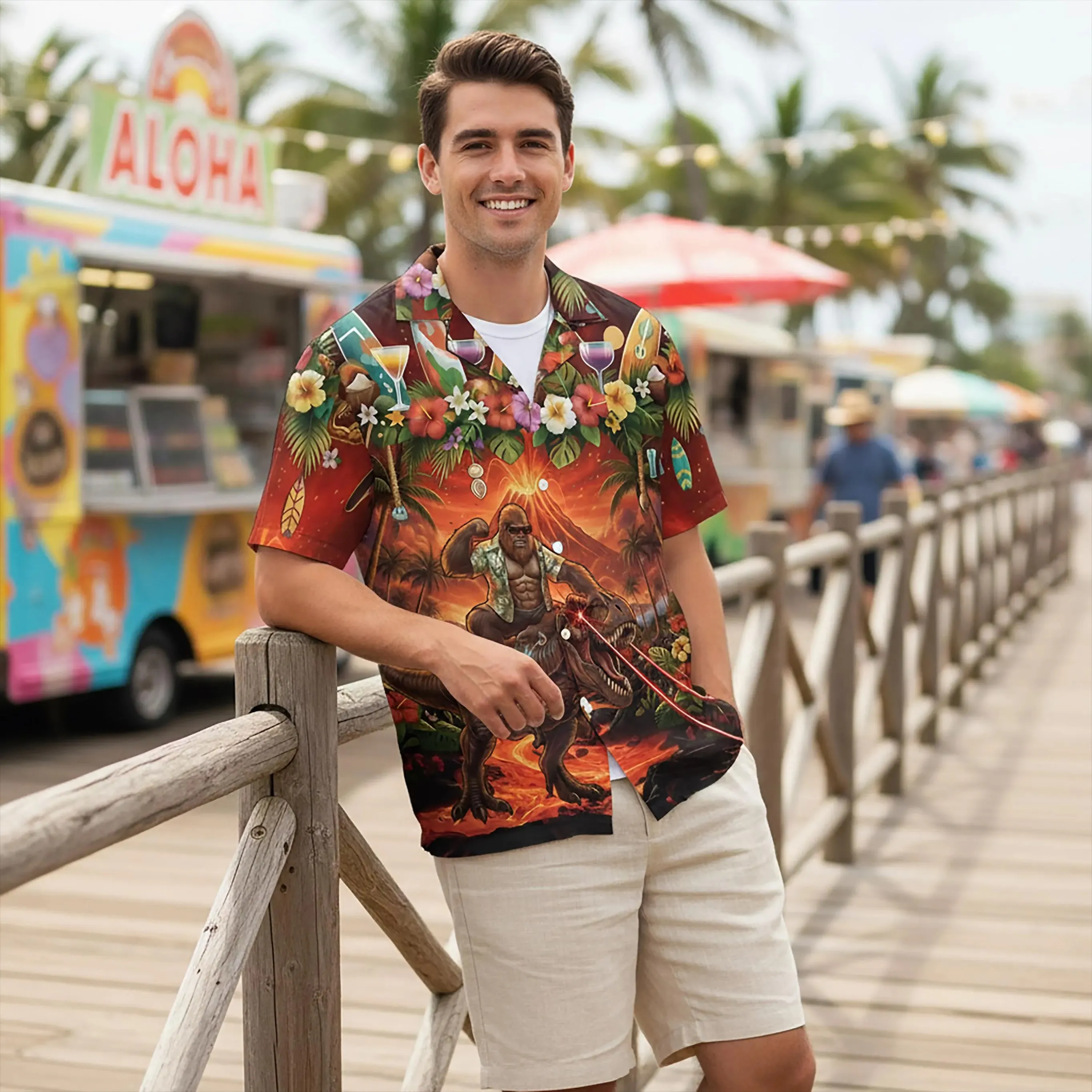 Bigfoot Riding Dinosaur Hawaiian Shirt Laser Eye T-Rex Tropical Shirts Funny Sasquatch Volcano Beach Wear Monster Jungle Shirt
Bigfoot Riding Dinosaur Hawaiian Shirt Laser Eye T-Rex Tropical Shirts Funny Sasquatch Volcano Beach Wear Monster Jungle Shirt
