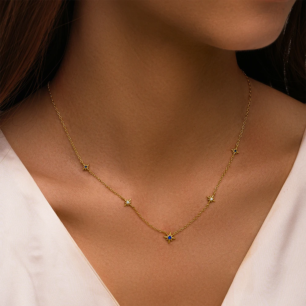 ROXI 925 Sterling Silver Blue Octagonal Star Zircon Pendant Necklace For Women Clavicle Chain Wedding Party Fine Jewelry Gifts
ROXI 925 Sterling Silver Blue Octagonal Star Zircon Pendant Necklace For Women Clavicle Chain Wedding Party Fine Jewelry Gifts