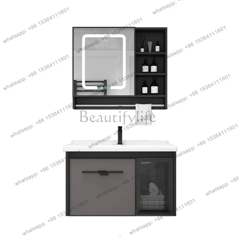 Small apartment 40cm wide and deep space aluminum bathroom cabinet combination hand and face basin washstand
Small apartment 40cm wide and deep space aluminum bathroom cabinet combination hand and face basin washstand