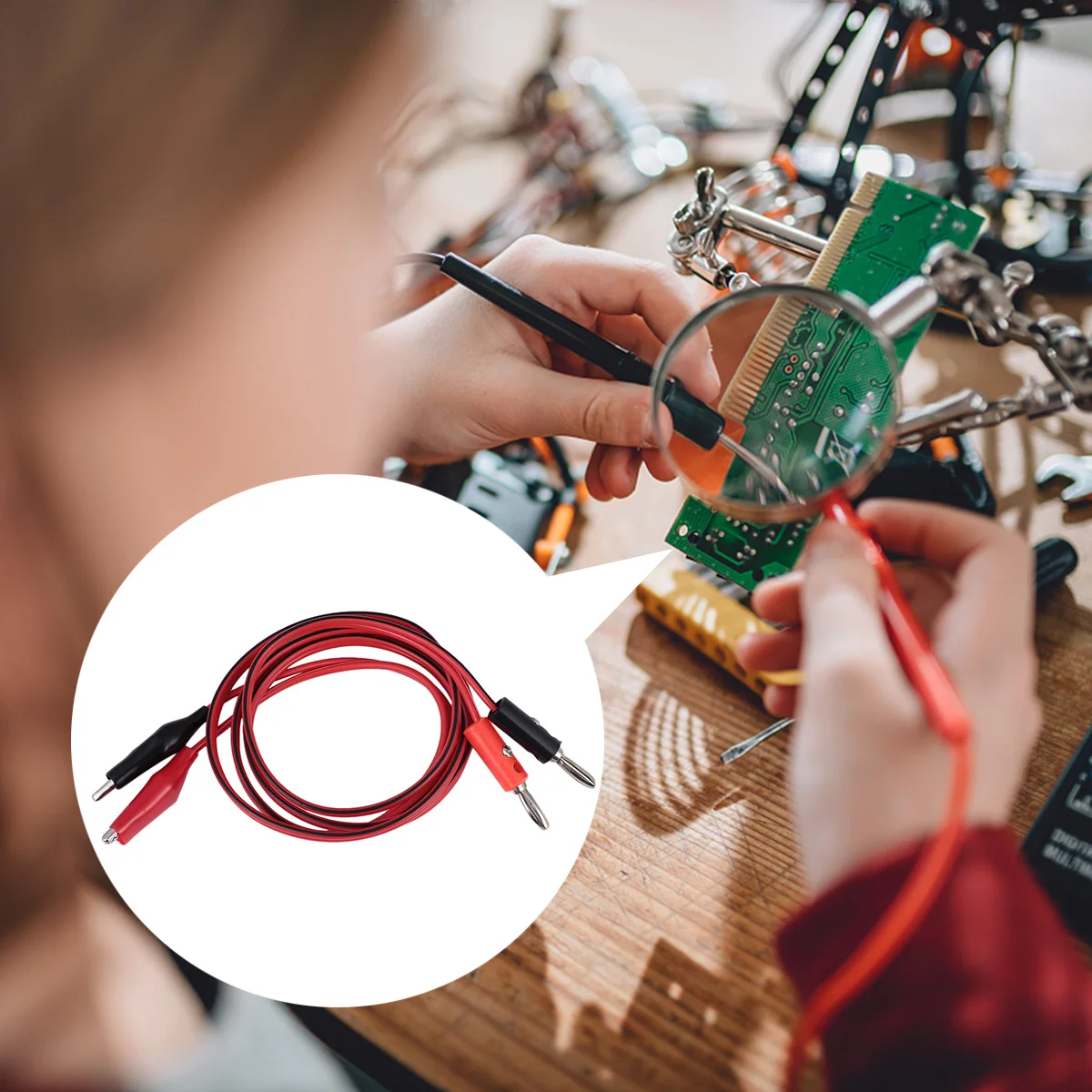 5Pcs Alligator Clip Test Lead Banana Plug to Crocodile Wire 1m Copper Flexible Test Cable for Electronic Circuit
5Pcs Alligator Clip Test Lead Banana Plug to Crocodile Wire 1m Copper Flexible Test Cable for Electronic Circuit