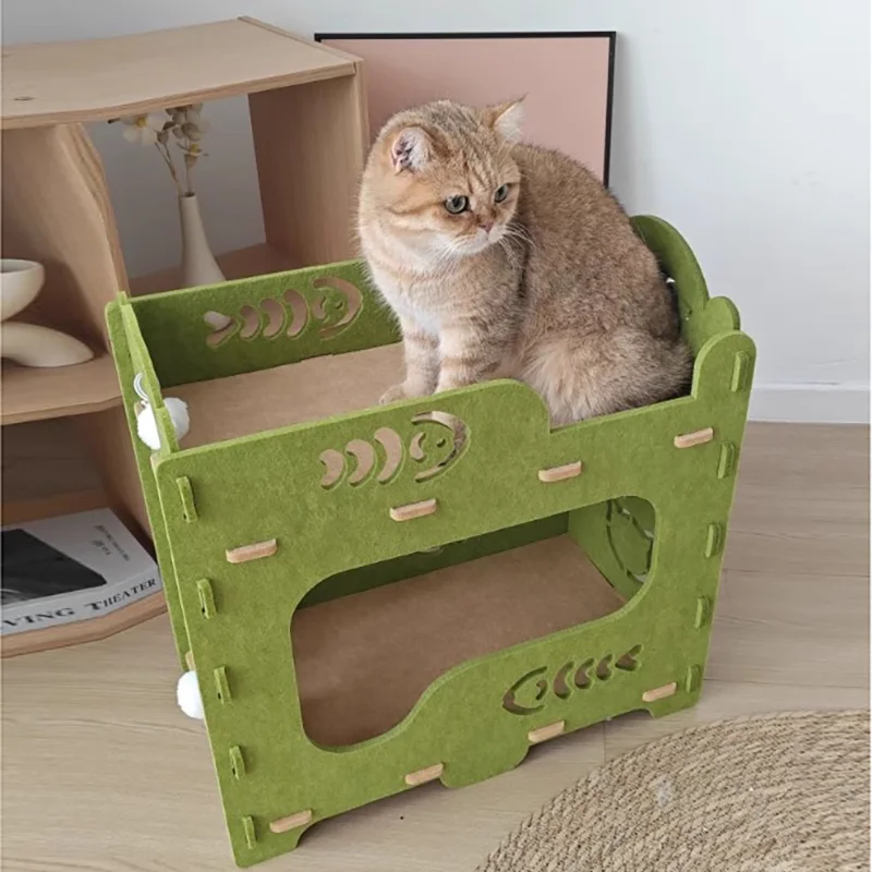2-Layer Felt Cat House Indoor Multi-Functional Pet Bed for Large Cats And Kittens Removable Washable Breathable Scratching Board
2-Layer Felt Cat House Indoor Multi-Functional Pet Bed for Large Cats And Kittens Removable Washable Breathable Scratching Board