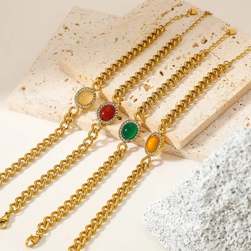 10Pieces Stainless Steel French Heavy Industries Diamond Geometric Agate Bracelet Fashion Jewelry for Women 
10Pieces Stainless Steel French Heavy Industries Diamond Geometric Agate Bracelet Fashion Jewelry for Women