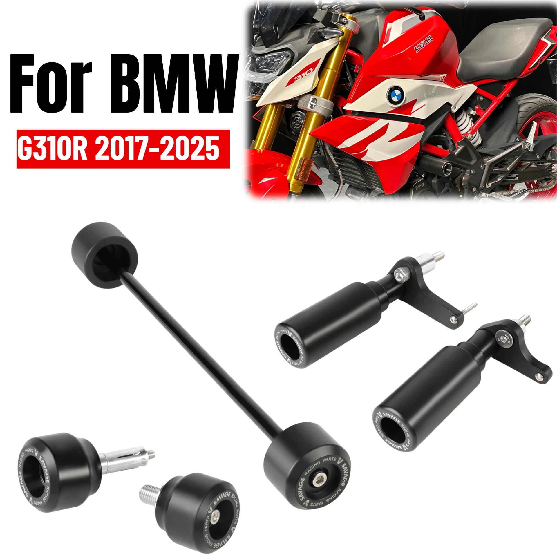 For BMW G310R G310 R/RR/GS Motorcycle Frame Fairing Guard Crash Slider Rear Front Axle Fork Wheel Frame Slider Spools Protector
For BMW G310R G310 R/RR/GS Motorcycle Frame Fairing Guard Crash Slider Rear Front Axle Fork Wheel Frame Slider Spools Protector