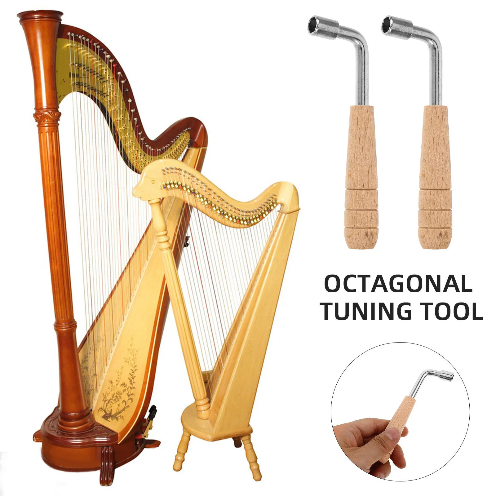 2pcs Harp Tuning Wrench 35X115Mm For 7.0Mm Wooden Handle Stainless Steel Tool Set For Lyre Harp Stringed Instruments
2pcs Harp Tuning Wrench 35X115Mm For 7.0Mm Wooden Handle Stainless Steel Tool Set For Lyre Harp Stringed Instruments
