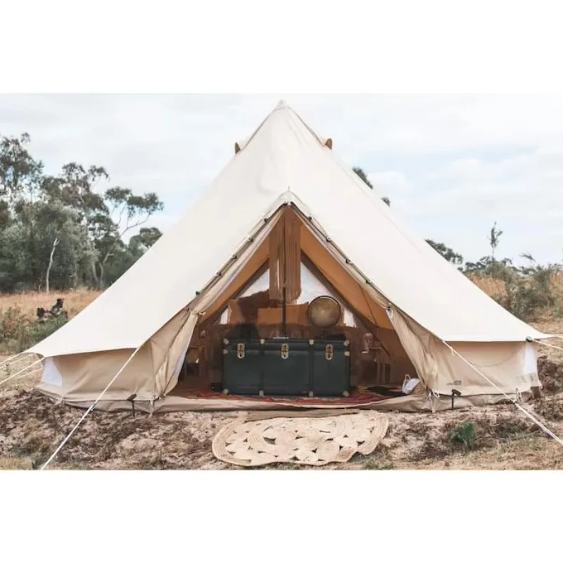 Luxury Yurt Tent Glamping Cotton Canvas Bell Tent for Outdoor Camping
Luxury Yurt Tent Glamping Cotton Canvas Bell Tent for Outdoor Camping