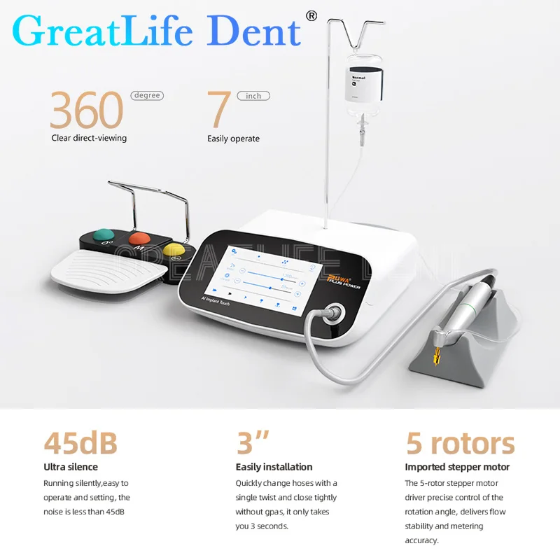 GreatLife Dent Dental AI Имплантатная система HD Сенсорный экран Хирургический имплантат Моторная машина Ножные педали Блок стоматологической обработки
GreatLife Dent Dental AI Имплантатная система HD Сенсорный экран Хирургический имплантат Моторная машина Ножные педали Блок стоматологической обработки