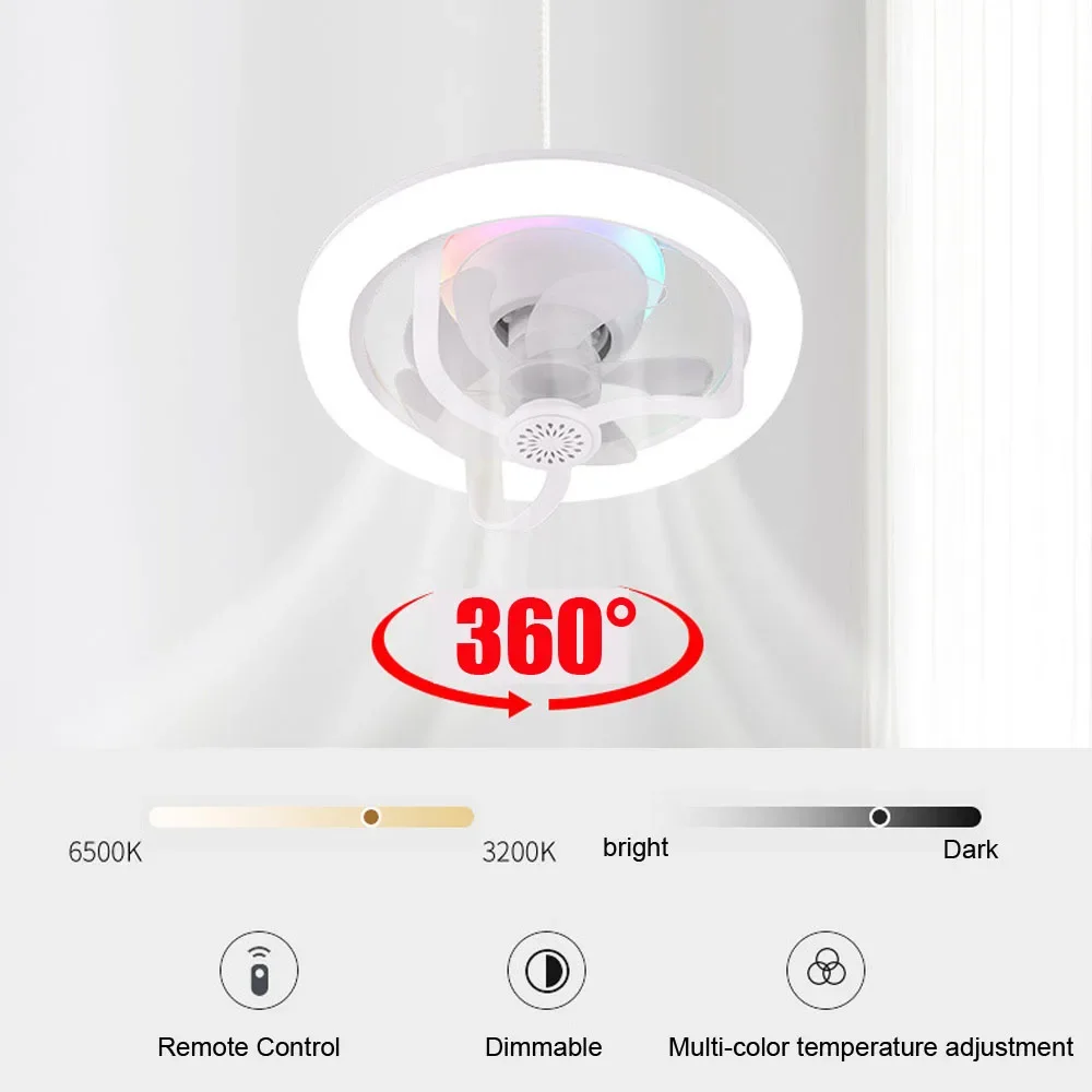 E27 Ceiling Fan Bulb With LED Light And Control Chandelier RGB Color Dimmable Ventilation Portable Fan Lamp For Home Lighting
E27 Ceiling Fan Bulb With LED Light And Control Chandelier RGB Color Dimmable Ventilation Portable Fan Lamp For Home Lighting
