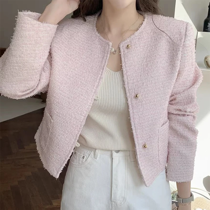 Chic Spring New Sle ort Coat Women's round Ne Metal Bule Thiened Fabric Faionable Commute Cotton Long Sve
Chic Spring New Sle ort Coat Women's round Ne Metal Bule Thiened Fabric Faionable Commute Cotton Long Sve