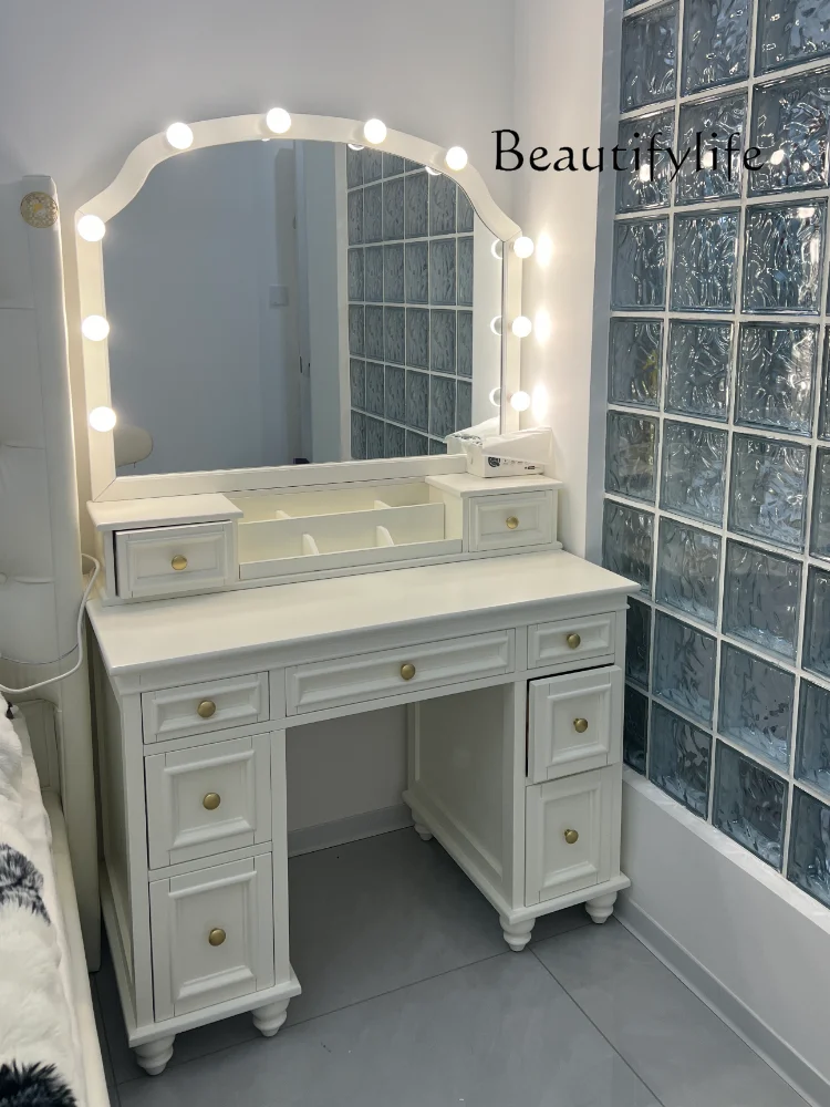 Solid wood oversized mirror custom led American large size large apartment dresser large capacity
Solid wood oversized mirror custom led American large size large apartment dresser large capacity