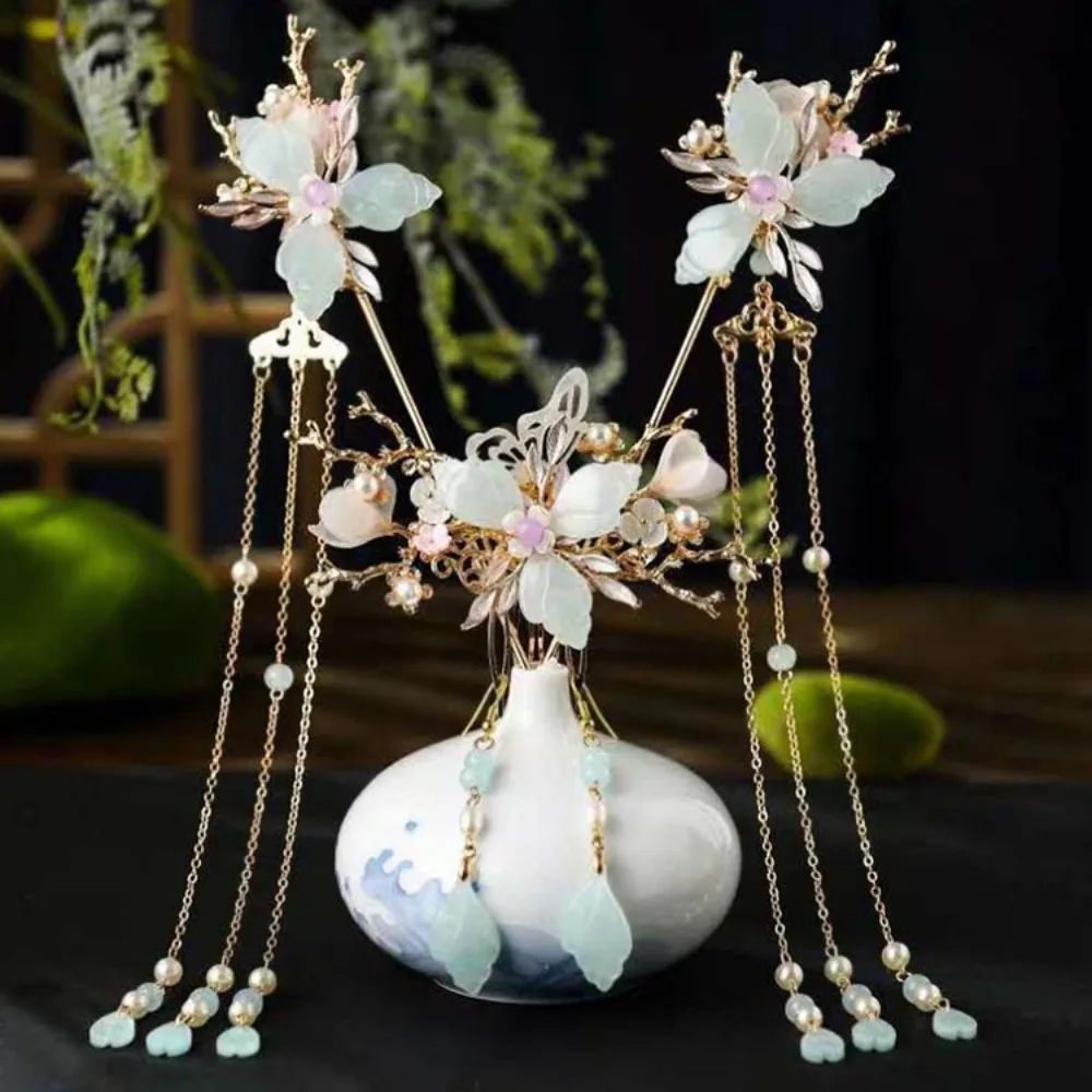 Classical Flower Chinese Style Hairpin Set Tassel Pearls Hanfu Hair Stick Crown Alloy Butterfly Hair Comb Hairstyle Tool
Classical Flower Chinese Style Hairpin Set Tassel Pearls Hanfu Hair Stick Crown Alloy Butterfly Hair Comb Hairstyle Tool