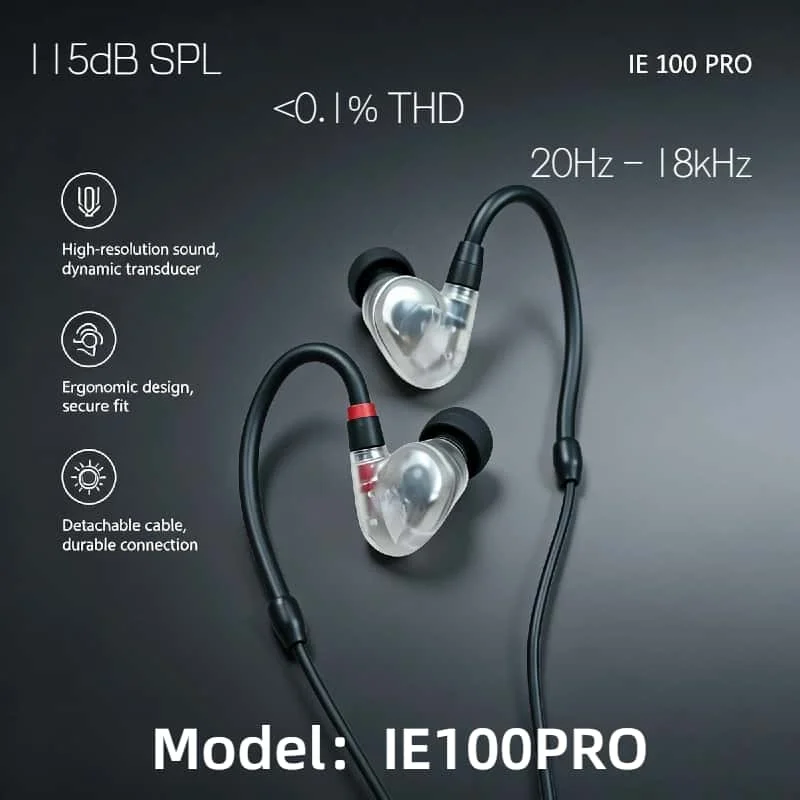 2026 Original IE 100 PRO Wired In-ear Monitor Dynamic Driver 10mm Passive Noise Isolation Hi-Fi Earphones Pro Version 2026
2026 Original IE 100 PRO Wired In-ear Monitor Dynamic Driver 10mm Passive Noise Isolation Hi-Fi Earphones Pro Version 2026