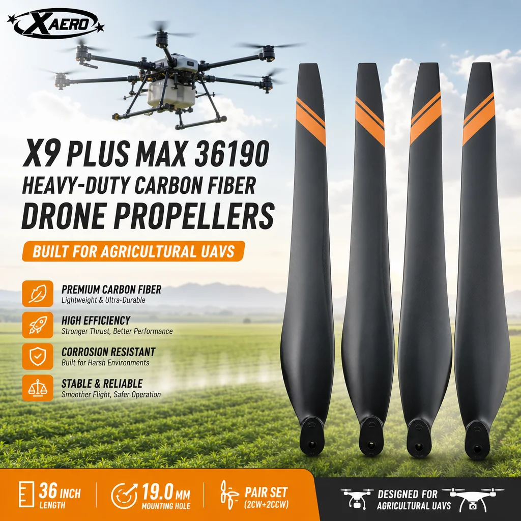 Hobbywing X9 Plus MAX 36190 Drone Propellers Heavy-Duty Carbon Fiber Blades for Agricultural UAVs
Hobbywing X9 Plus MAX 36190 Drone Propellers Heavy-Duty Carbon Fiber Blades for Agricultural UAVs