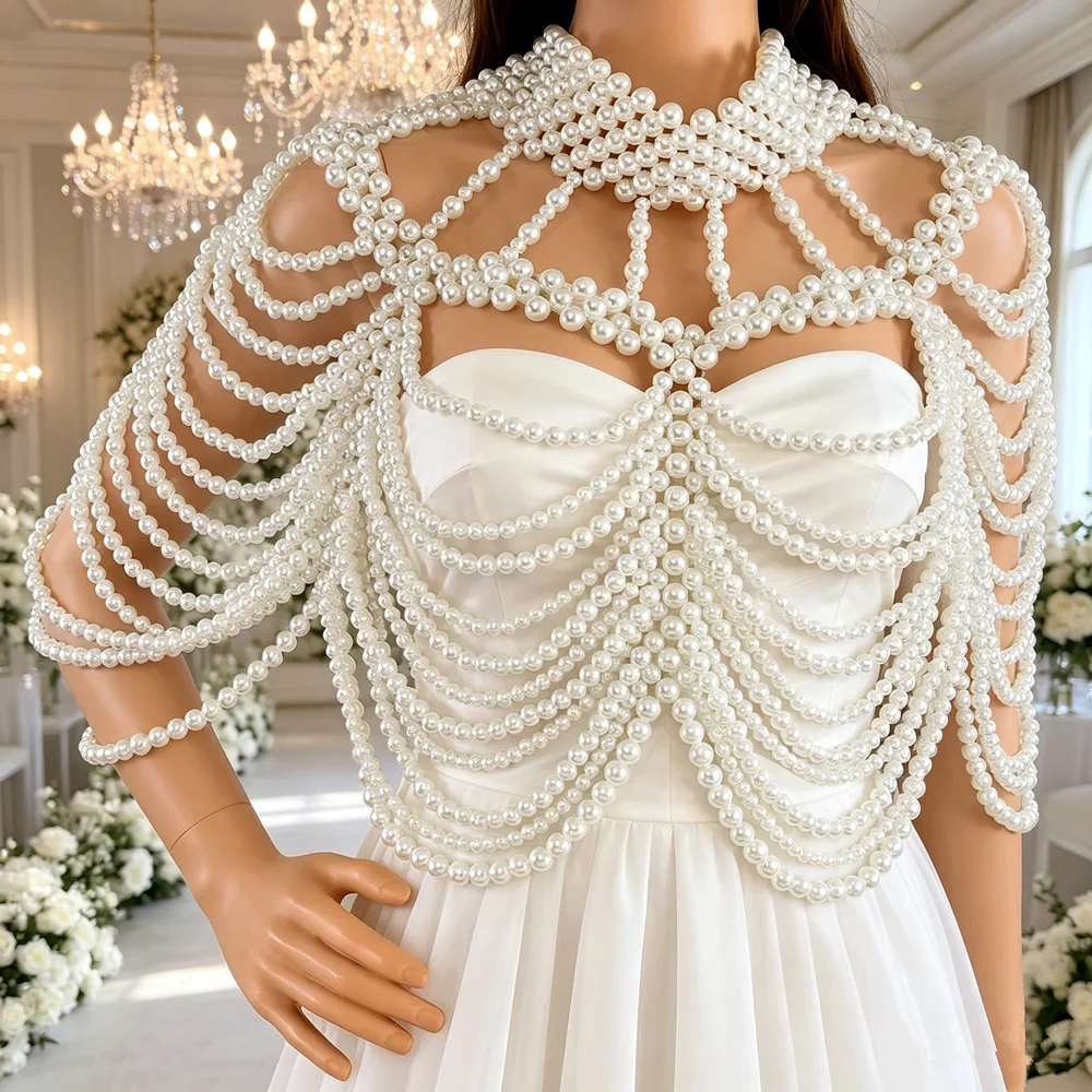 Handmade Bead Tassel European American Style Pearl Bridal Shawl Party Wedding Holiday Shoulder Accessory for Ladies Body Chain
Handmade Bead Tassel European American Style Pearl Bridal Shawl Party Wedding Holiday Shoulder Accessory for Ladies Body Chain