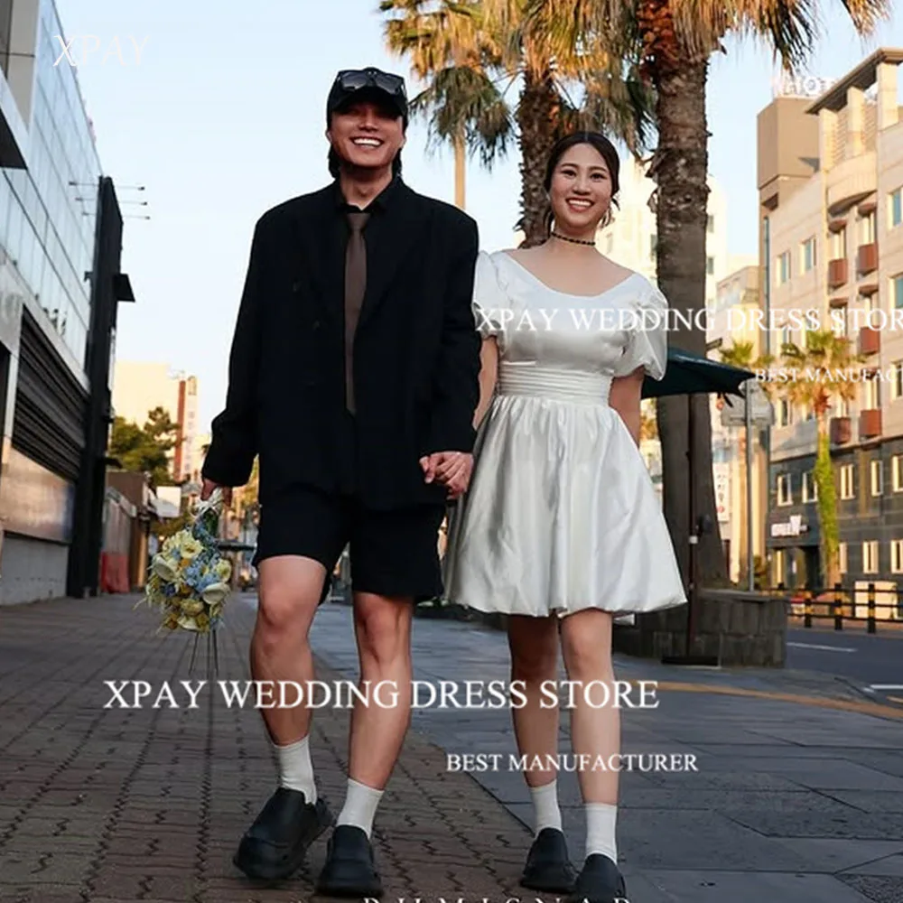 XPAY Scoop Puff Sleeves A Line Mini Wedding Party Dresses Korea Photoshoot Satin Simple Short Corset/Zipper Back Customized
XPAY Scoop Puff Sleeves A Line Mini Wedding Party Dresses Korea Photoshoot Satin Simple Short Corset/Zipper Back Customized