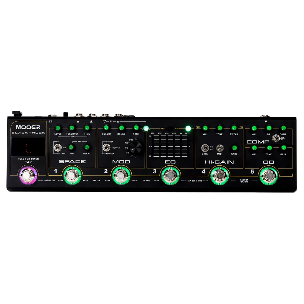 MOOER Black Truck Combined Multi-Effects Pedal Guitar Effect Pedal Built-in Compressor Overdrive Dist EQ Mod Delay/Reverb Tuner
MOOER Black Truck Combined Multi-Effects Pedal Guitar Effect Pedal Built-in Compressor Overdrive Dist EQ Mod Delay/Reverb Tuner