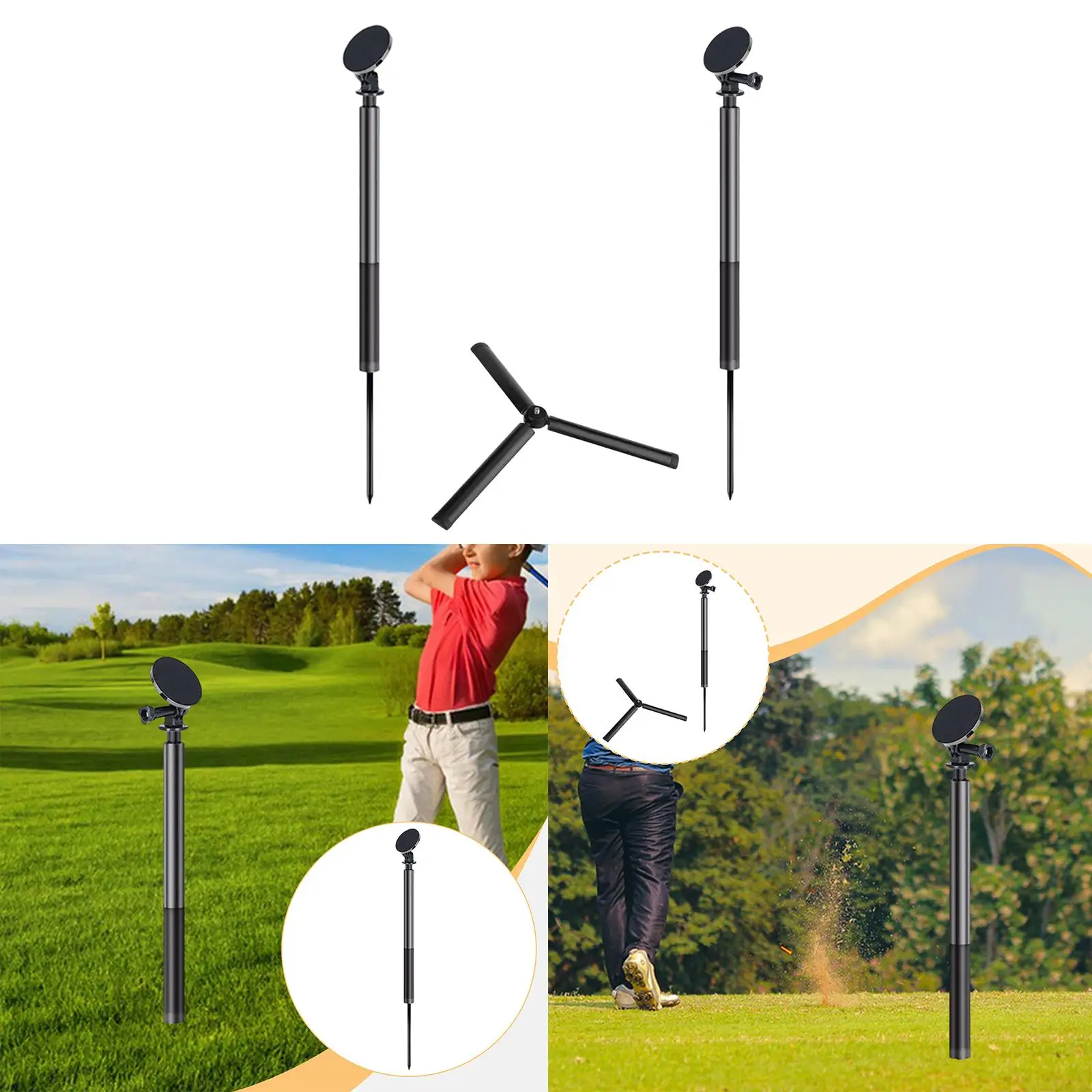 Golf Monopod, Adjustable Height, Bracket with Ground Stake Selfie Rod for Live Streaming, Training, Swing, Recording, Course
Golf Monopod, Adjustable Height, Bracket with Ground Stake Selfie Rod for Live Streaming, Training, Swing, Recording, Course