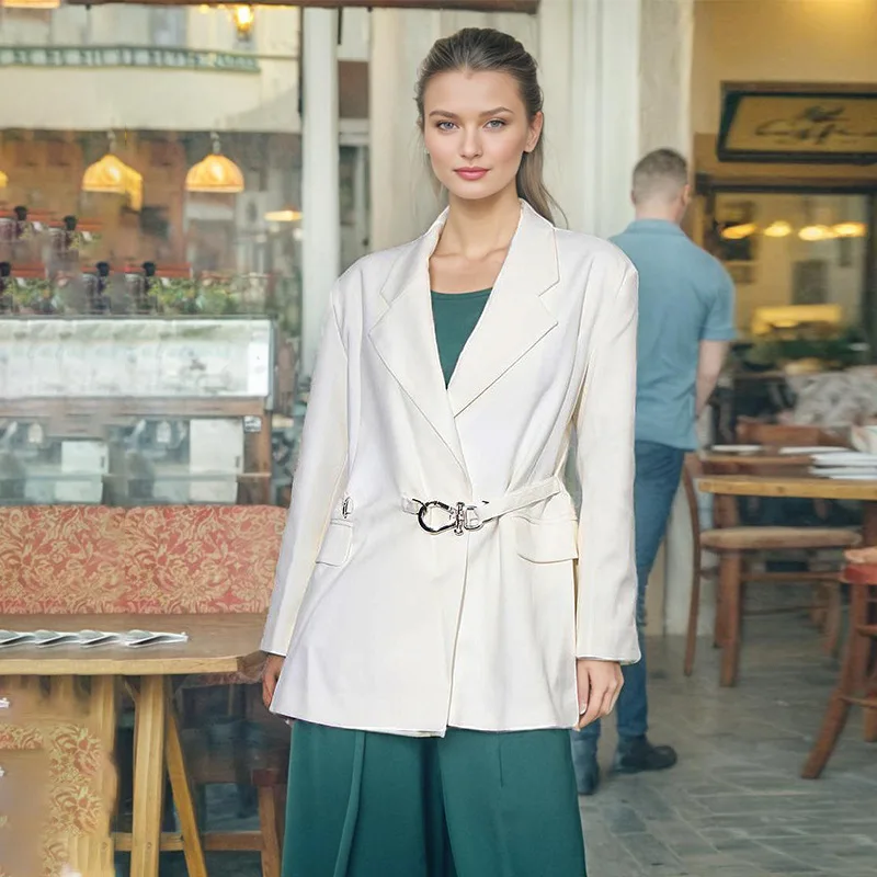 Женский тонкий элегантный пиджак в стиле OL с пряжкой на талии, осенне-зимняя мода
Женский тонкий элегантный пиджак в стиле OL с пряжкой на талии, осенне-зимняя мода
