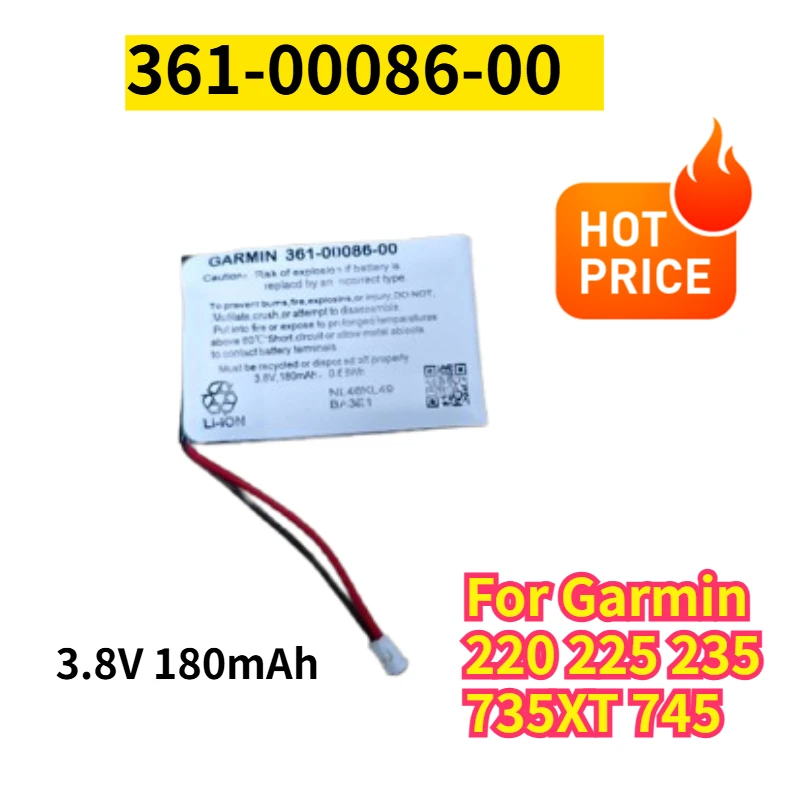3.8V 180mAh 361-00086-00 for Garmin 220 225 235 735XT 745 Battery
3.8V 180mAh 361-00086-00 for Garmin 220 225 235 735XT 745 Battery